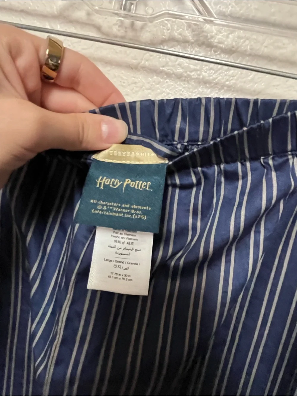 Pottery Barn Teen Harry Potter Ravenclaw House Pajama Set - L Large Sateen